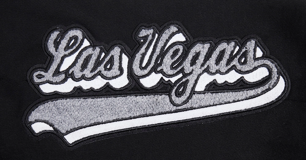 NFL LAS VEGAS RAIDERS SCRIPT TAIL MEN'S RIB FLEECE SWEATPANT (BLACK/GRAY)