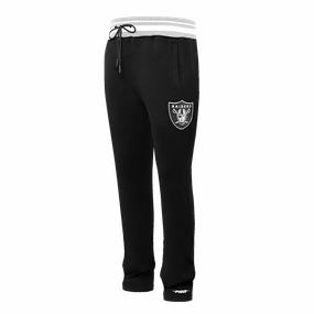 NFL LAS VEGAS RAIDERS SCRIPT TAIL MEN'S RIB FLEECE SWEATPANT (BLACK/GRAY)