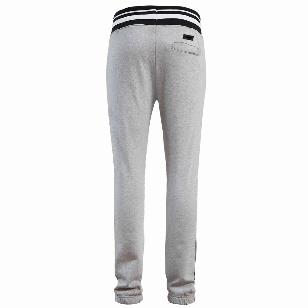NFL LAS VEGAS RAIDERS SCRIPT TAIL MEN'S RIB FLEECE SWEATPANT (HEATHER GRAY/BLACK)