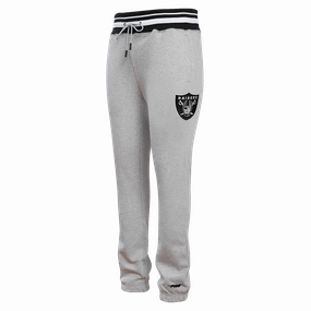 NFL LAS VEGAS RAIDERS SCRIPT TAIL MEN'S RIB FLEECE SWEATPANT (HEATHER GRAY/BLACK)