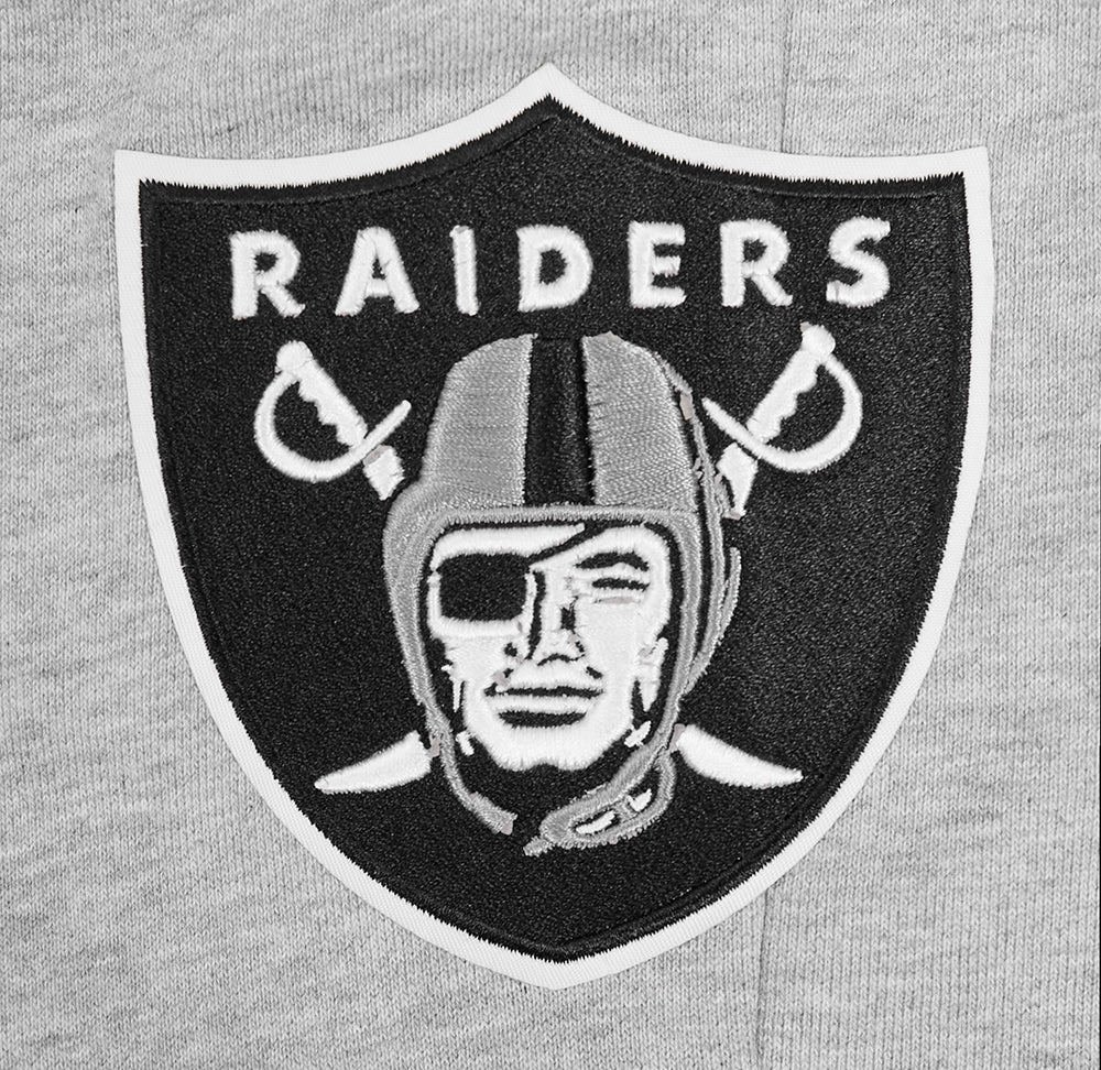 NFL LAS VEGAS RAIDERS SCRIPT TAIL MEN'S RIB FLEECE SWEATPANT (HEATHER GRAY/BLACK)