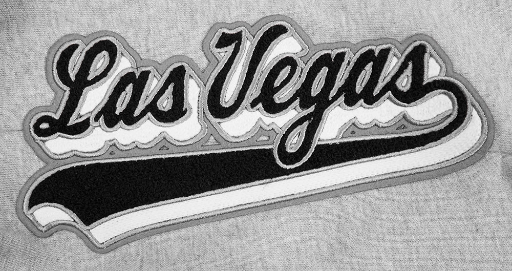NFL LAS VEGAS RAIDERS SCRIPT TAIL MEN'S RIB FLEECE SWEATPANT (HEATHER GRAY/BLACK)