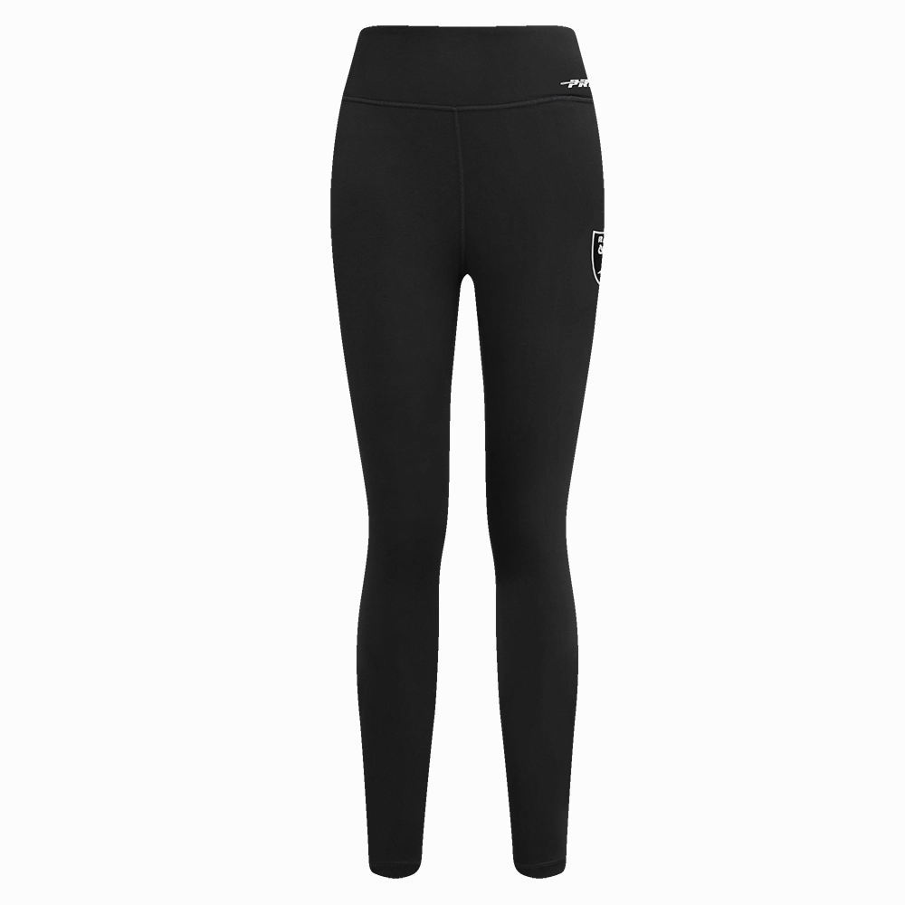 NFL LAS VEGAS RAIDERS SCRIPT TAIL WOMEN'S HIGH WAIST JERSEY LEGGING (BLACK)