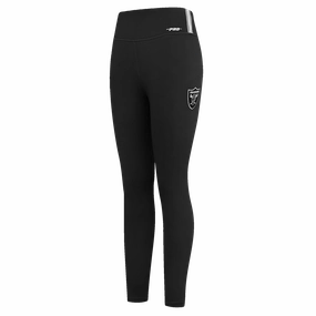 NFL LAS VEGAS RAIDERS SCRIPT TAIL WOMEN'S HIGH WAIST JERSEY LEGGING (BLACK)