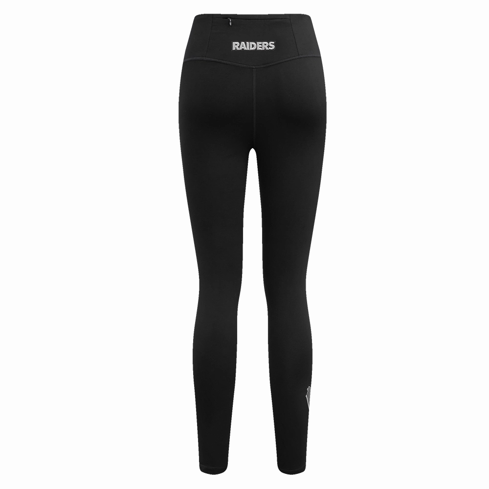 NFL LAS VEGAS RAIDERS SCRIPT TAIL WOMEN'S HIGH WAIST JERSEY LEGGING (BLACK)