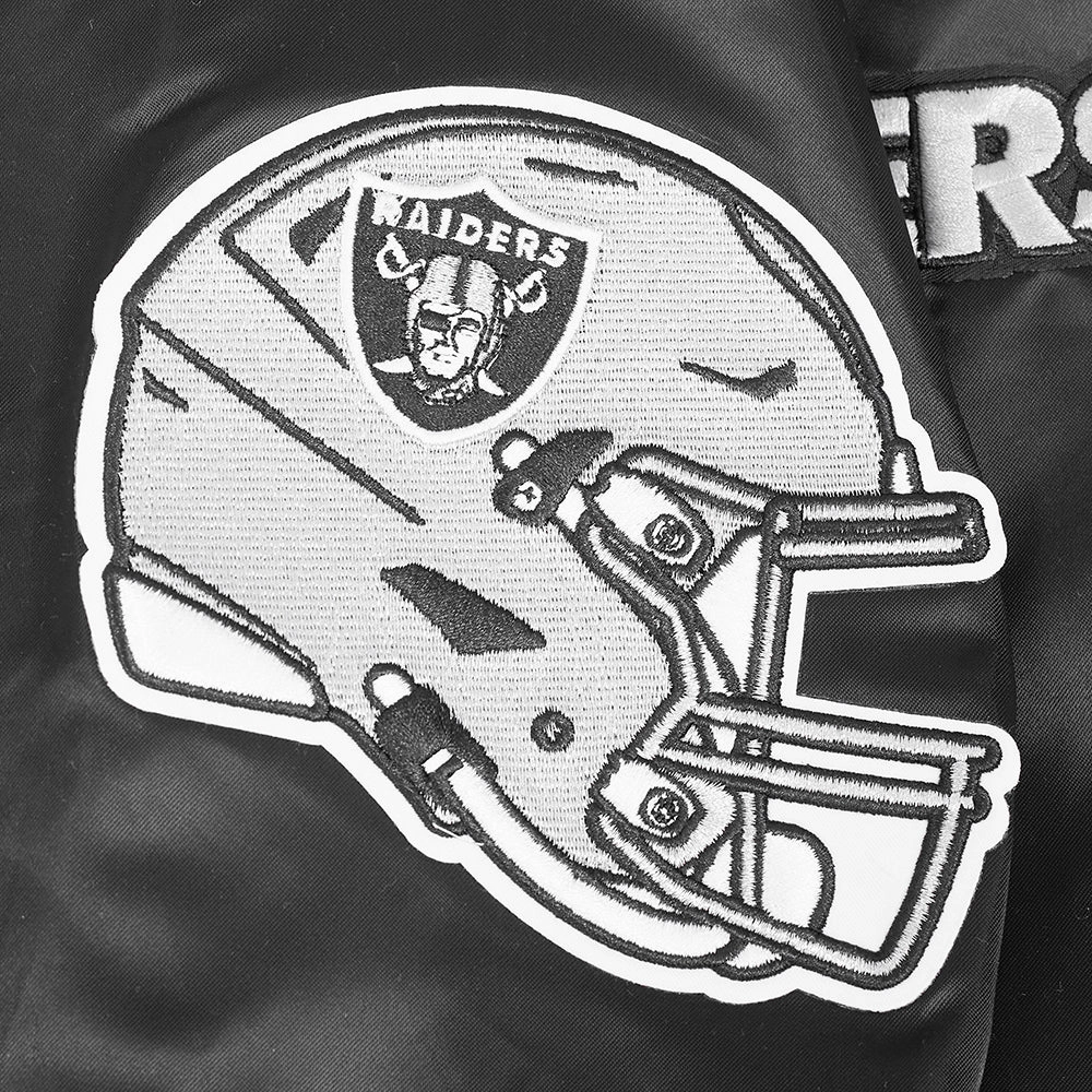 NFL LAS VEGAS RAIDERS SOUVENIR MEN'S SATIN JACKET (BLACK)