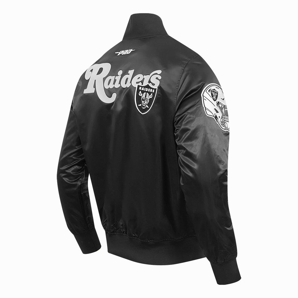 NFL LAS VEGAS RAIDERS SOUVENIR MEN'S SATIN JACKET (BLACK)