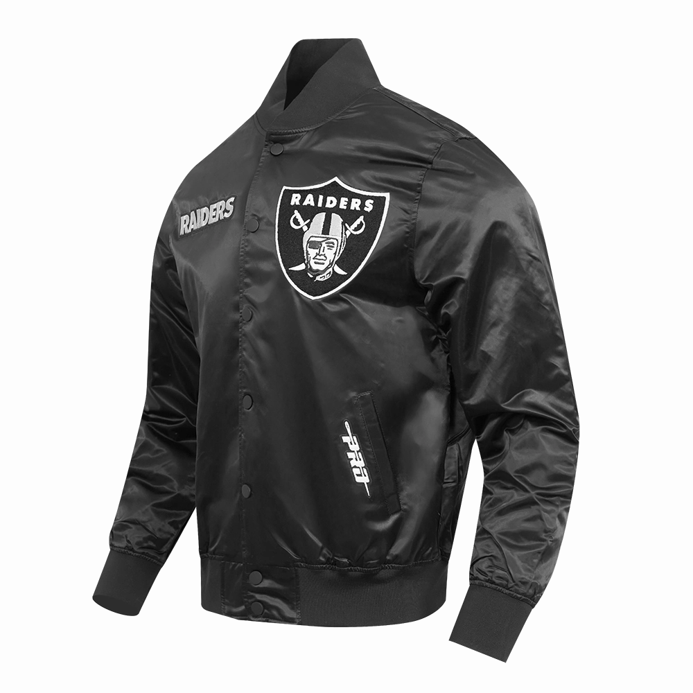 NFL LAS VEGAS RAIDERS SOUVENIR MEN'S SATIN JACKET (BLACK)