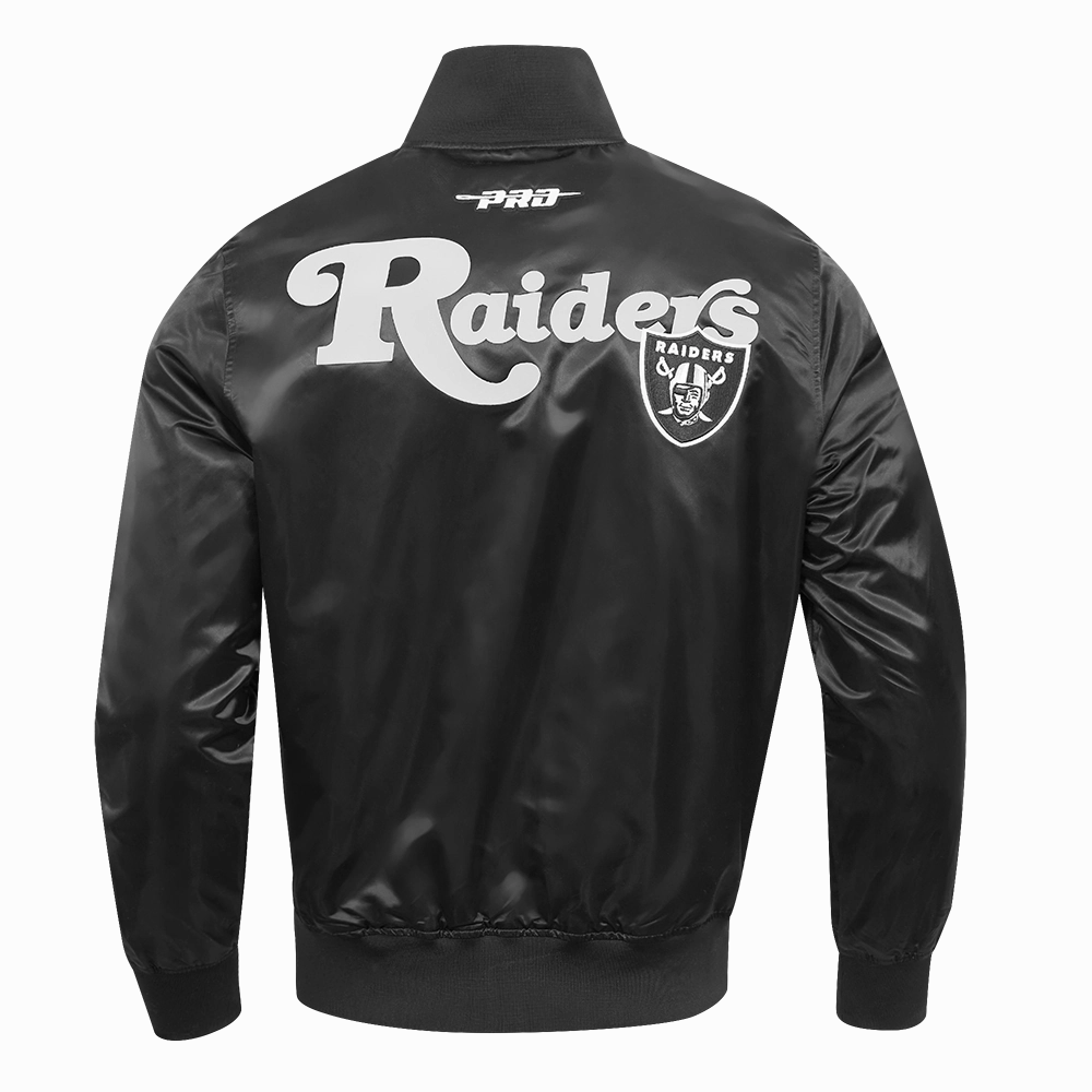 NFL LAS VEGAS RAIDERS SOUVENIR MEN'S SATIN JACKET (BLACK)