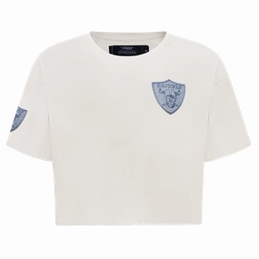 NFL LAS VEGAS RAIDERS VARSITY BLUES WOMEN'S BOXY TEE (LINEN)