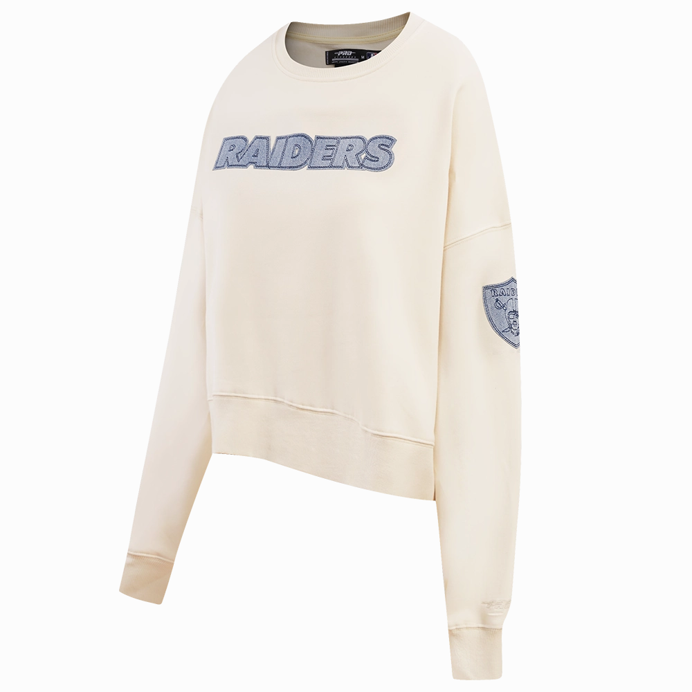NFL LAS VEGAS RAIDERS VARSITY BLUES WOMEN'S CREWNECK (LINEN)