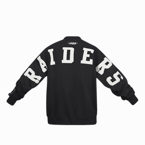 NFL LAS VEGAS RAIDERS WINGSPAN MEN'S DROP SHOULDER FLEECE CREWNECK (BLACK)