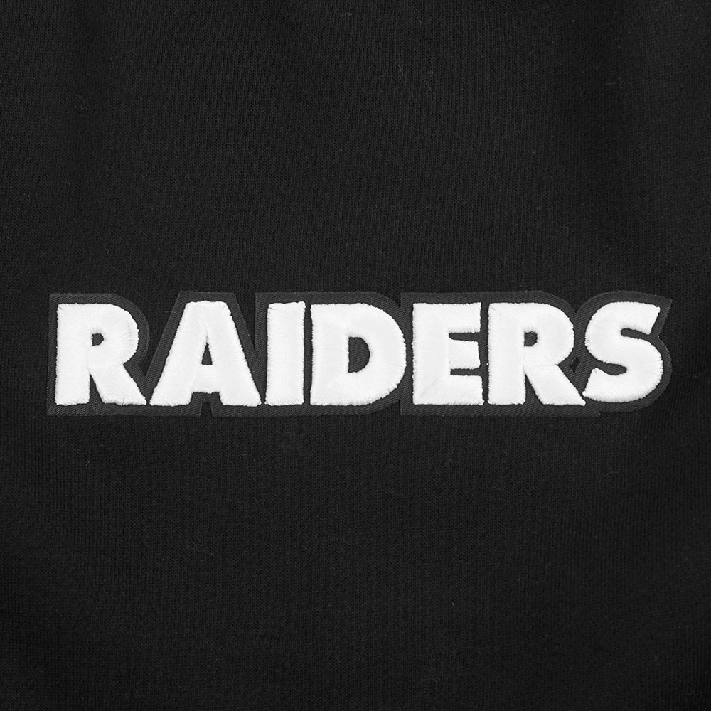NFL LAS VEGAS RAIDERS WINGSPAN MEN'S DROP SHOULDER FLEECE CREWNECK (BLACK)
