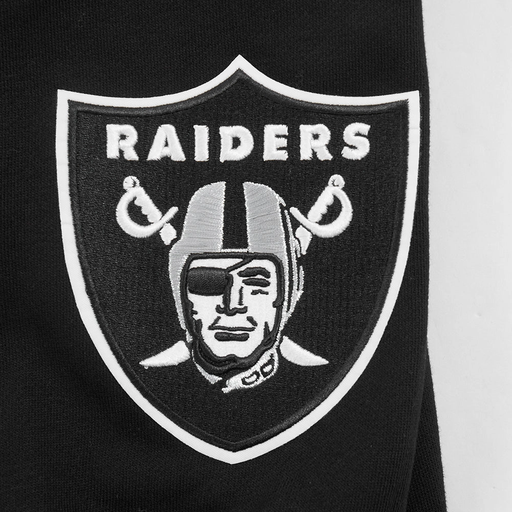 NFL LAS VEGAS RAIDERS WINGSPAN MEN'S DROP SHOULDER FLEECE CREWNECK (BLACK)