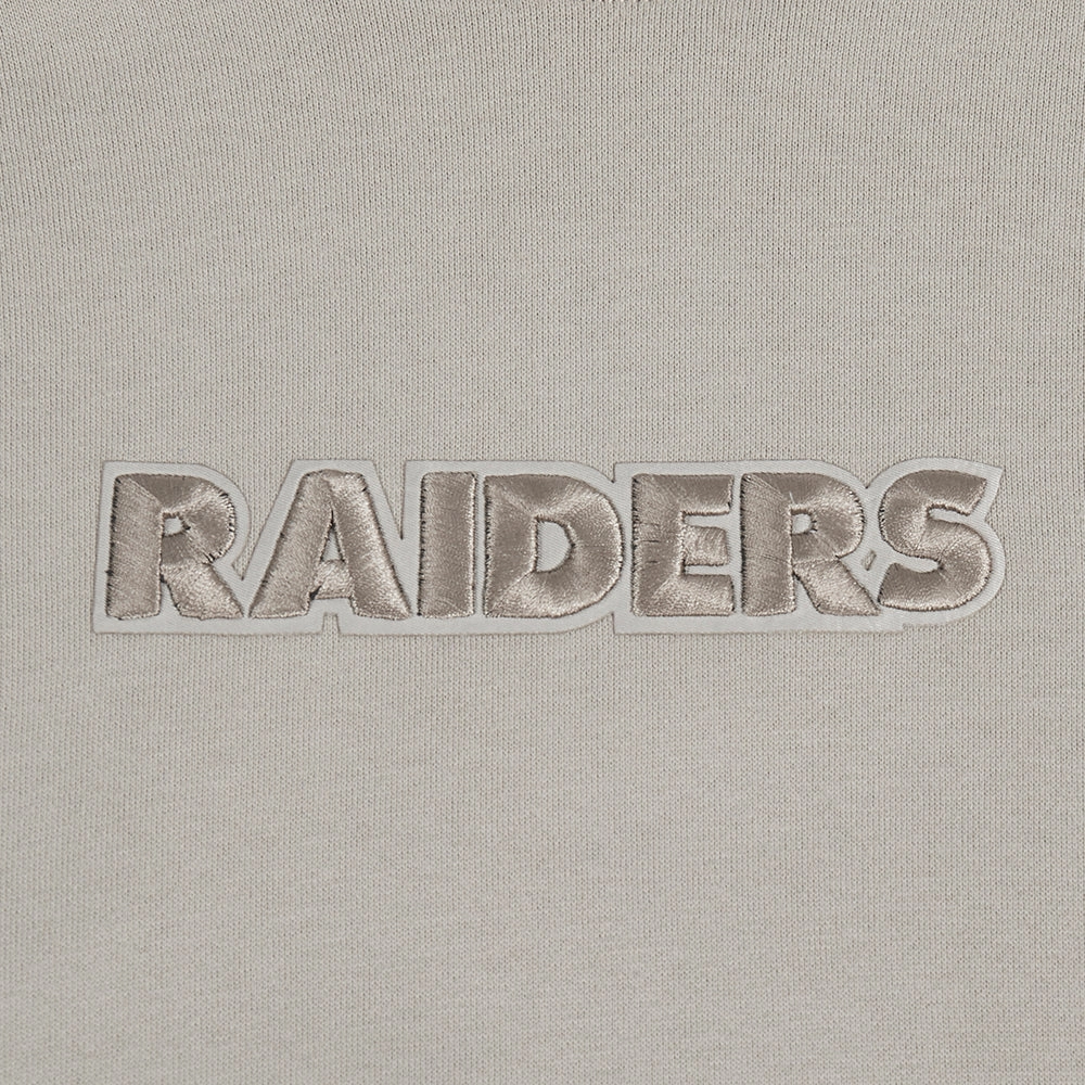 NFL LAS VEGAS RAIDERS WINGSPAN MEN'S DROP SHOULDER FLEECE PULLOVER HOODIE (TAUPE)
