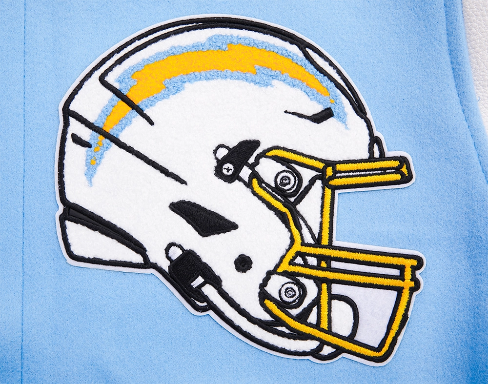 NFL LOS ANGELES CHARGERS MASHUP MEN'S RIB WOOL VARSITY JACKET (UNIVERSITY BLUE/WHITE)