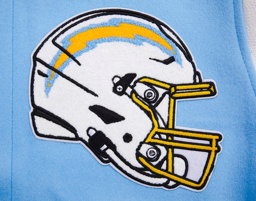 NFL LOS ANGELES CHARGERS MASHUP MEN'S RIB WOOL VARSITY JACKET (UNIVERSITY BLUE/WHITE)