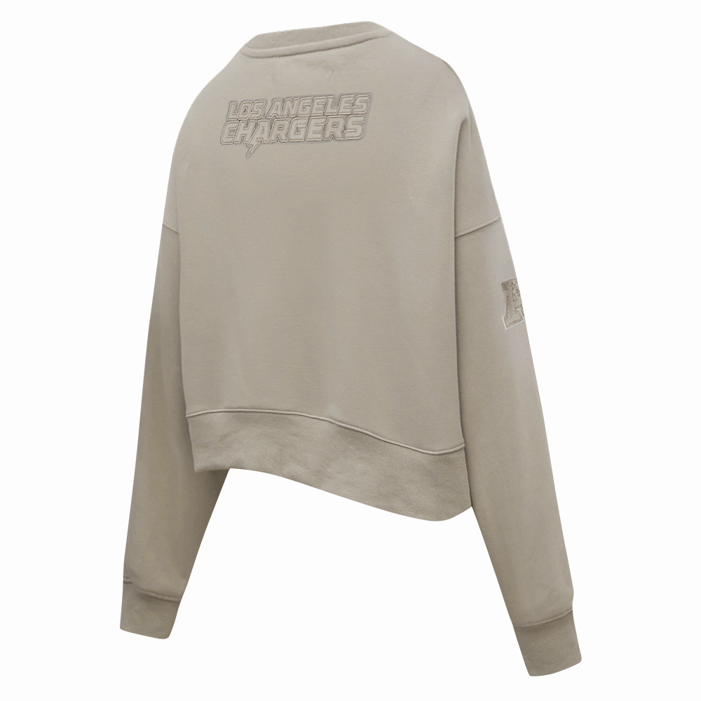 NFL LOS ANGELES CHARGERS NEUTRAL WOMEN'S FLEECE CREWNECK (TAUPE)