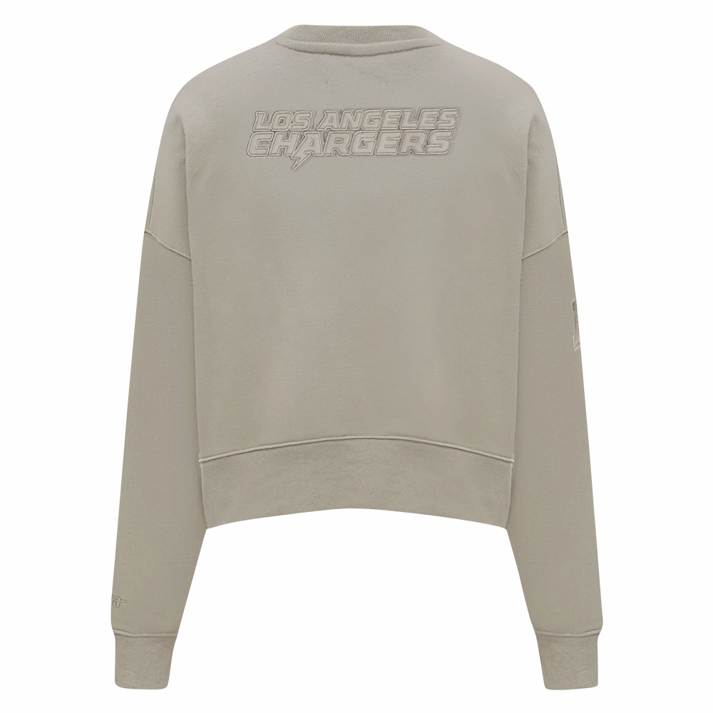 NFL LOS ANGELES CHARGERS NEUTRAL WOMEN'S FLEECE CREWNECK (TAUPE)