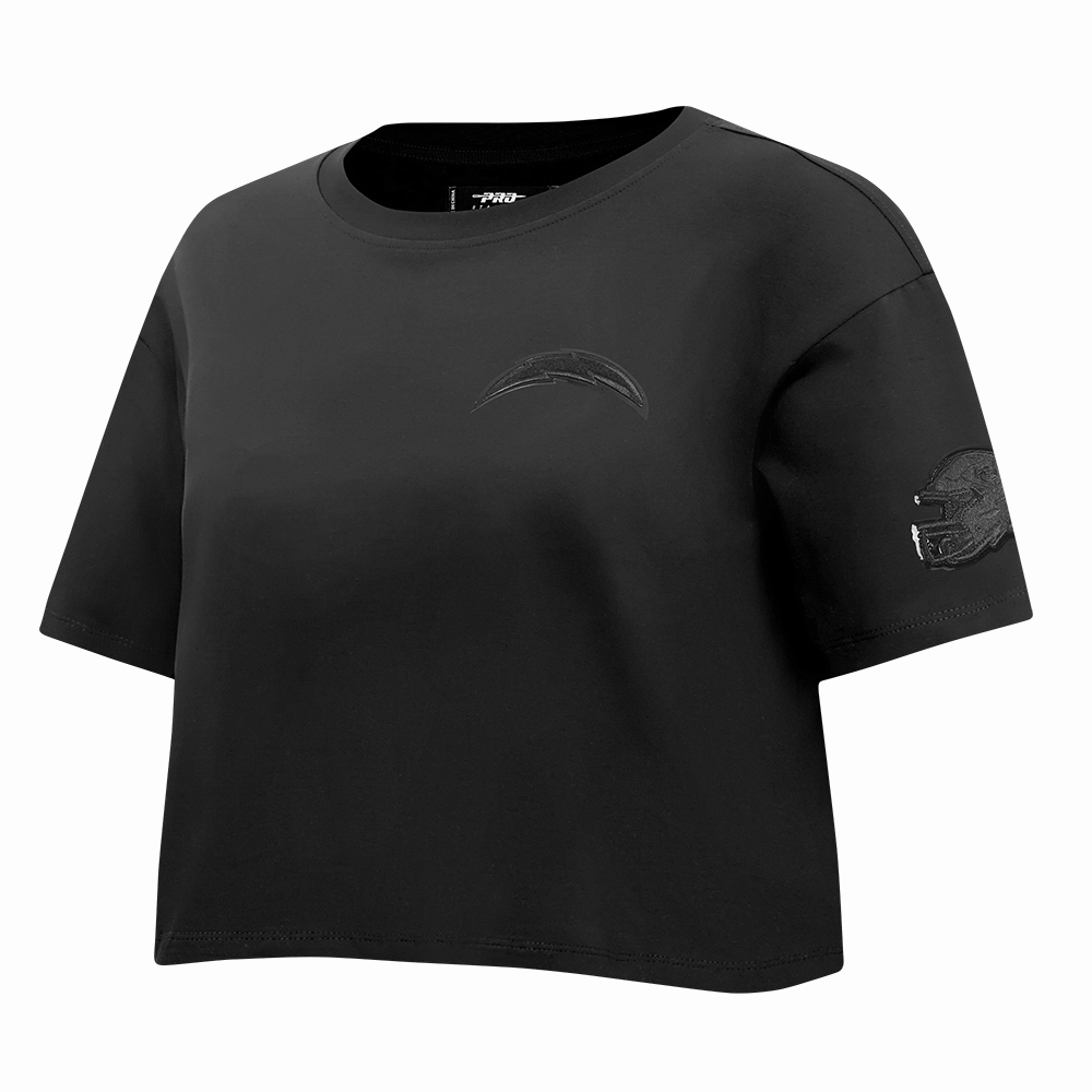 NFL LOS ANGELES CHARGERS TRIPLE BLACK WOMEN'S SJ BOXY TEE (TRIPLE BLACK WOMEN'S)