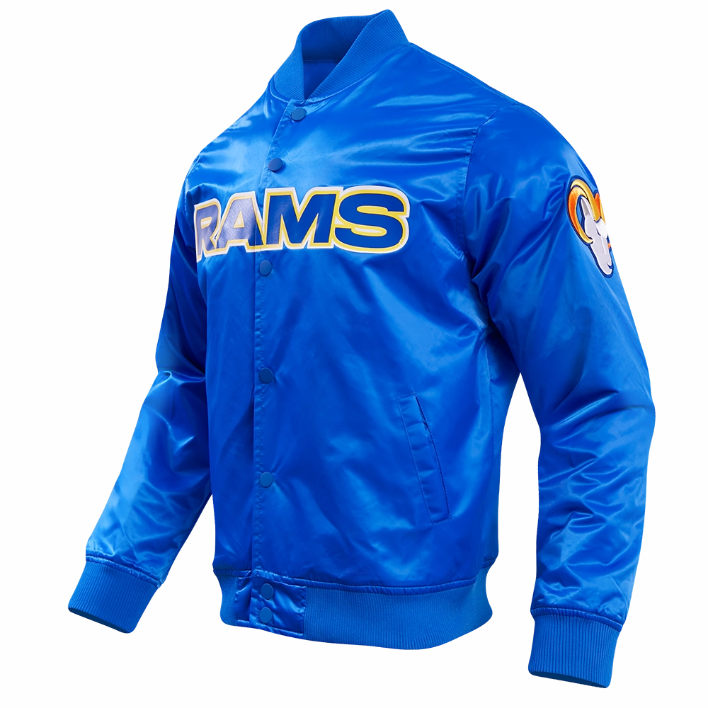NFL LOS ANGELES RAMS BIG LOGO MEN'S SATIN JACKET (ROYAL BLUE)