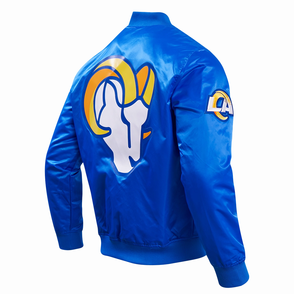 NFL LOS ANGELES RAMS BIG LOGO MEN'S SATIN JACKET (ROYAL BLUE)