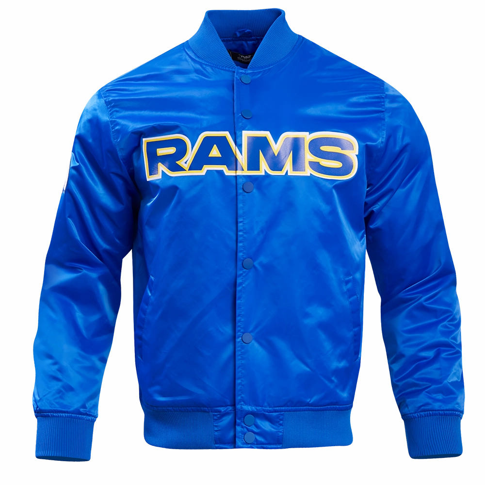 NFL LOS ANGELES RAMS BIG LOGO MEN'S SATIN JACKET (ROYAL BLUE)