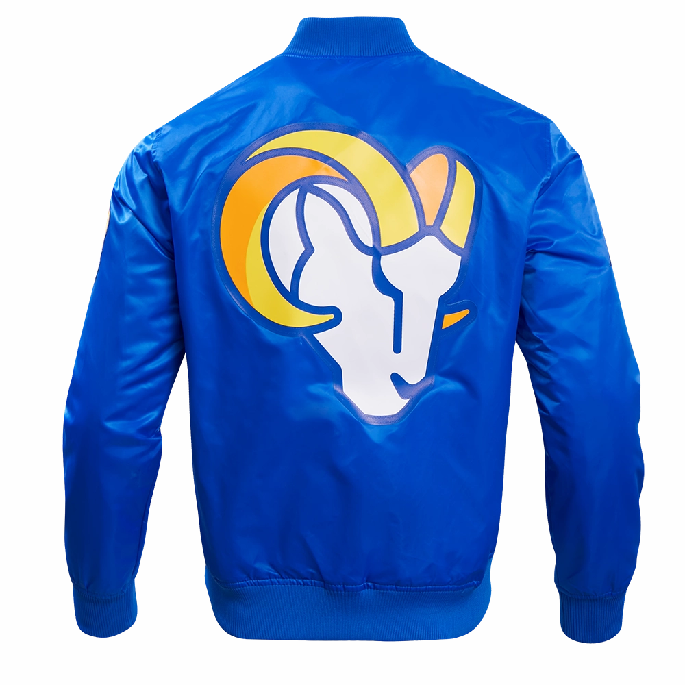NFL LOS ANGELES RAMS BIG LOGO MEN'S SATIN JACKET (ROYAL BLUE)