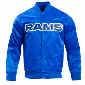 NFL LOS ANGELES RAMS BIG LOGO MEN'S SATIN JACKET (ROYAL BLUE)