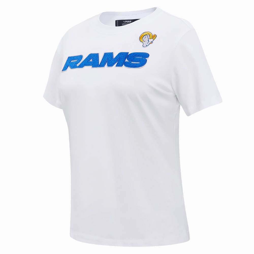 NFL LOS ANGELES RAMS CLASSIC SHORT SLEEVE WOMEN'S SLIM FIT TEE (WHITE)