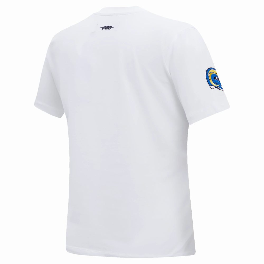 NFL LOS ANGELES RAMS CLASSIC SHORT SLEEVE WOMEN'S SLIM FIT TEE (WHITE)