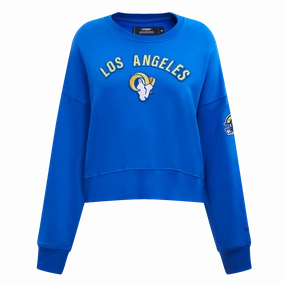 NFL LOS ANGELES RAMS CLASSIC WOMEN'S FLEECE CREWNECK (ROYAL BLUE)