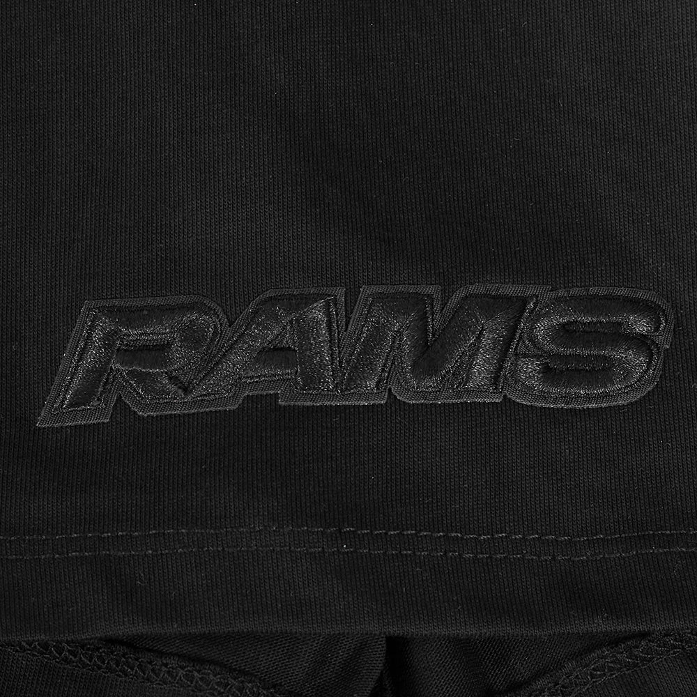 NFL LOS ANGELES RAMS NEUTRAL MEN'S COTTON JERSEY DROP SHOULDER TEE (BLACK)