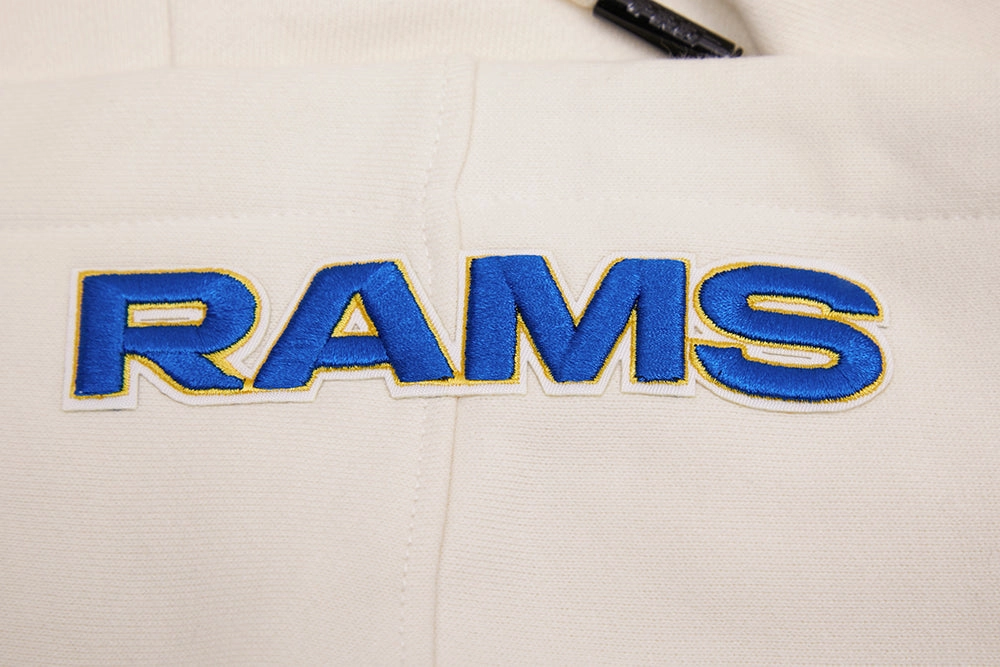 NFL LOS ANGELES RAMS RETRO CLASSIC MEN'S PULLOVER HOODIE (EGGSHELL/ ROYAL BLUE)