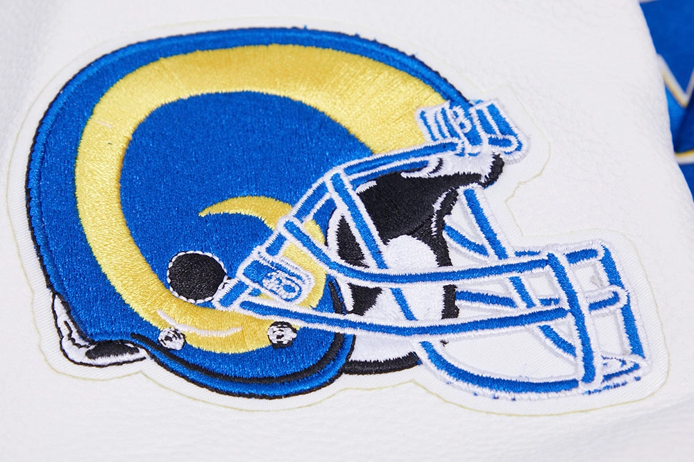 NFL LOS ANGELES RAMS RETRO CLASSIC MEN'S RIB WOOL VARSITY JACKET (ROYAL BLUE/WHITE)