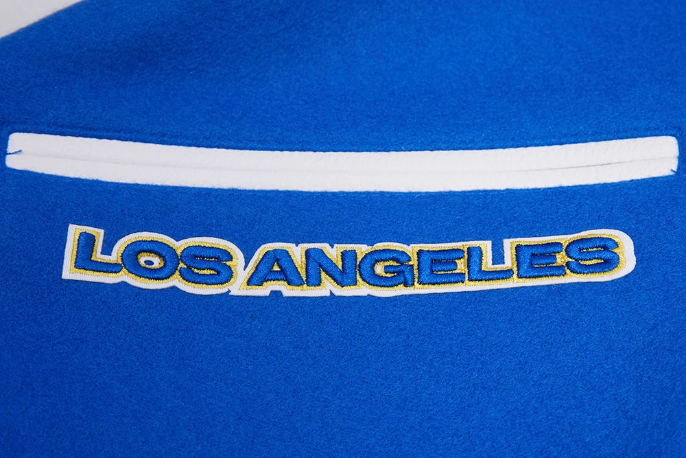 NFL LOS ANGELES RAMS RETRO CLASSIC MEN'S RIB WOOL VARSITY JACKET (ROYAL BLUE/WHITE)