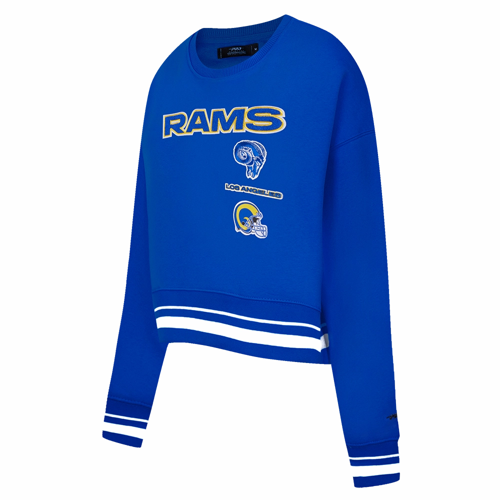 NFL LOS ANGELES RAMS RETRO CLASSIC WOMEN'S CREWNECK (ROYAL BLUE)