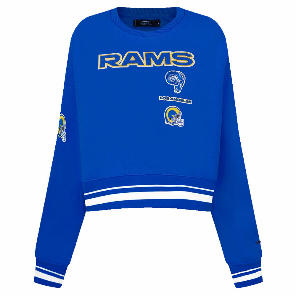 NFL LOS ANGELES RAMS RETRO CLASSIC WOMEN'S CREWNECK (ROYAL BLUE)