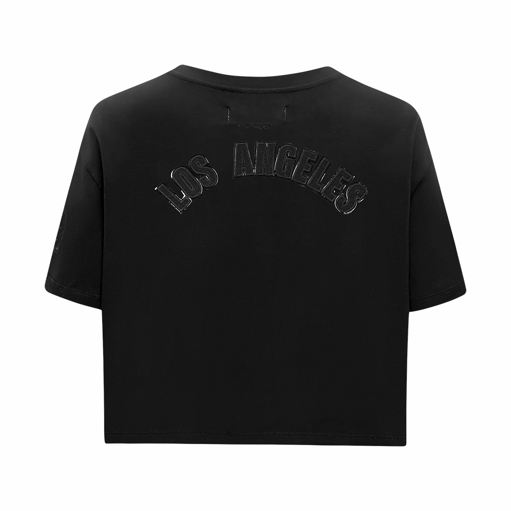 NFL LOS ANGELES RAMS TRIPLE BLACK WOMEN'S SINGLE JERSEY BOXY TEE (TRIPLE BLACK WOMEN'S)