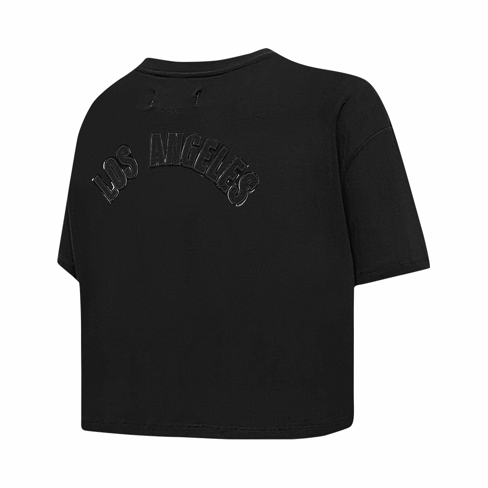 NFL LOS ANGELES RAMS TRIPLE BLACK WOMEN'S SINGLE JERSEY BOXY TEE (TRIPLE BLACK WOMEN'S)