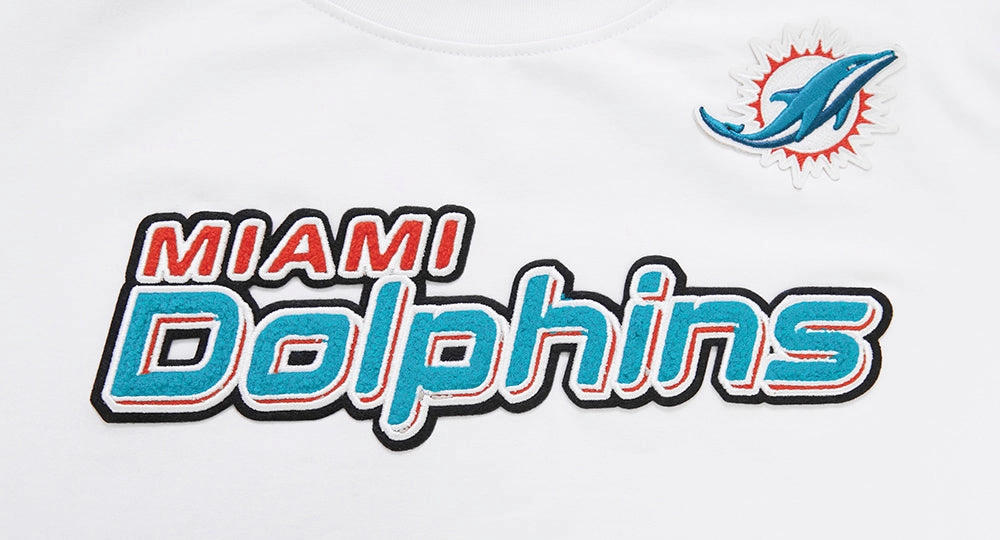 NFL MIAMI DOLPHINS CLASSIC SHORT SLEEVE WOMEN'S SLIM FIT TEE (WHITE)