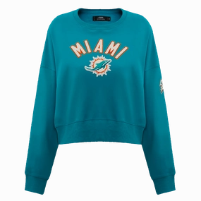 NFL MIAMI DOLPHINS CLASSIC WOMEN'S CREWNECK (TEAL)