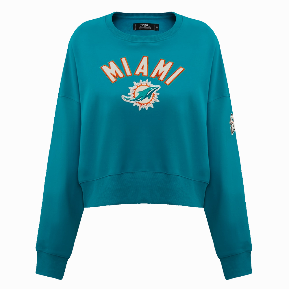 NFL MIAMI DOLPHINS CLASSIC WOMEN'S CREWNECK (TEAL)