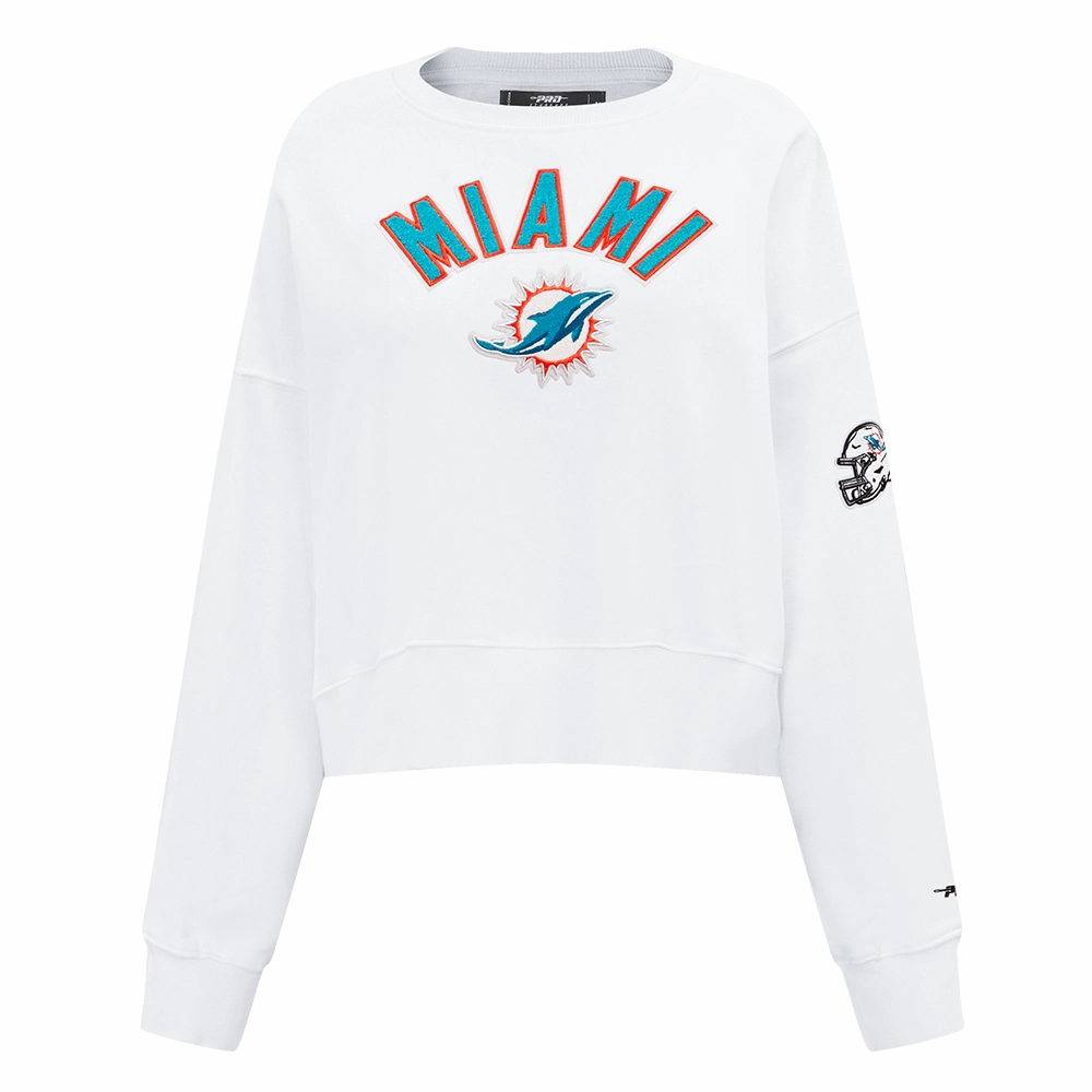NFL MIAMI DOLPHINS CLASSIC WOMEN'S CREWNECK (WHITE)
