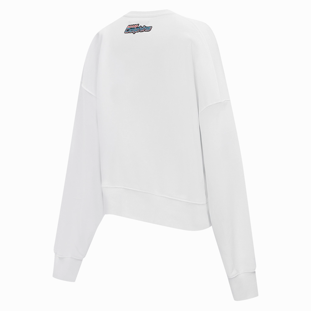 NFL MIAMI DOLPHINS CLASSIC WOMEN'S CREWNECK (WHITE)