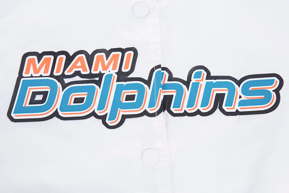NFL MIAMI DOLPHINS CLASSIC WOMEN'S SATIN JACKET (WHITE)