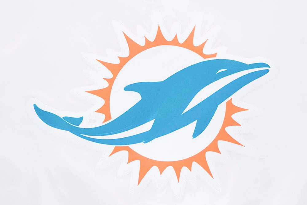 NFL MIAMI DOLPHINS CLASSIC WOMEN'S SATIN JACKET (WHITE)