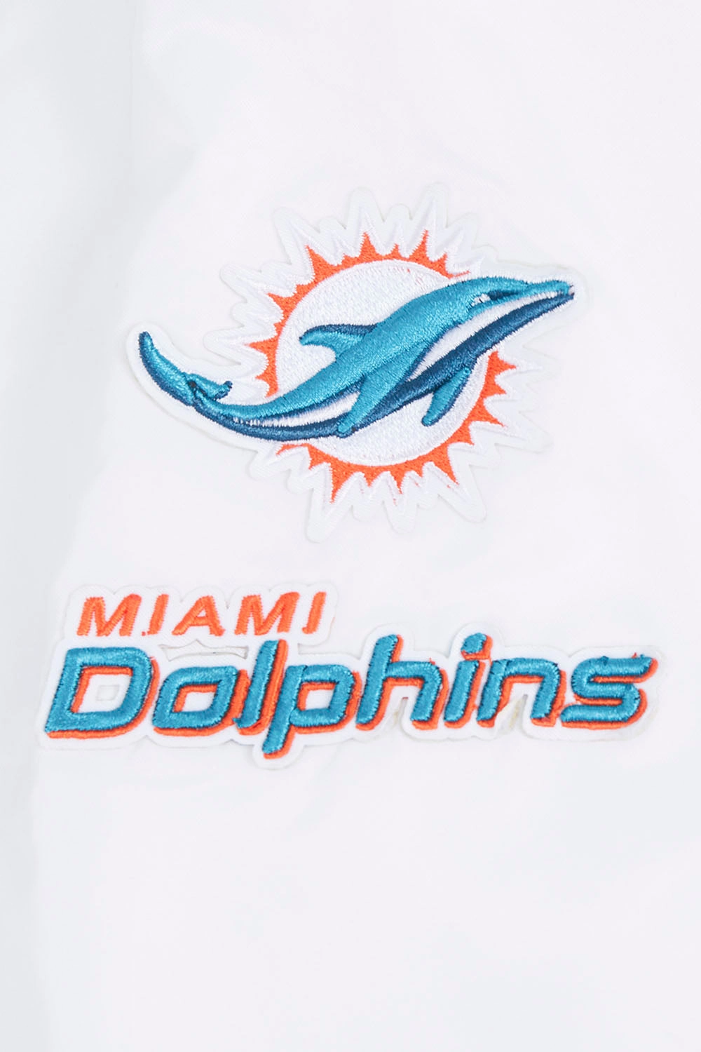 NFL MIAMI DOLPHINS CLASSIC WOMEN'S SATIN JACKET (WHITE)