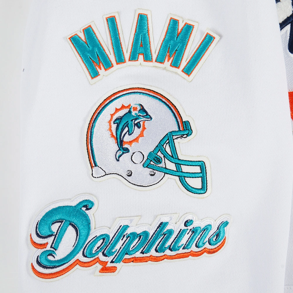 NFL MIAMI DOLPHINS RETRO CLASSIC MEN'S PULLOVER HOODIE (WHITE/BLACK)