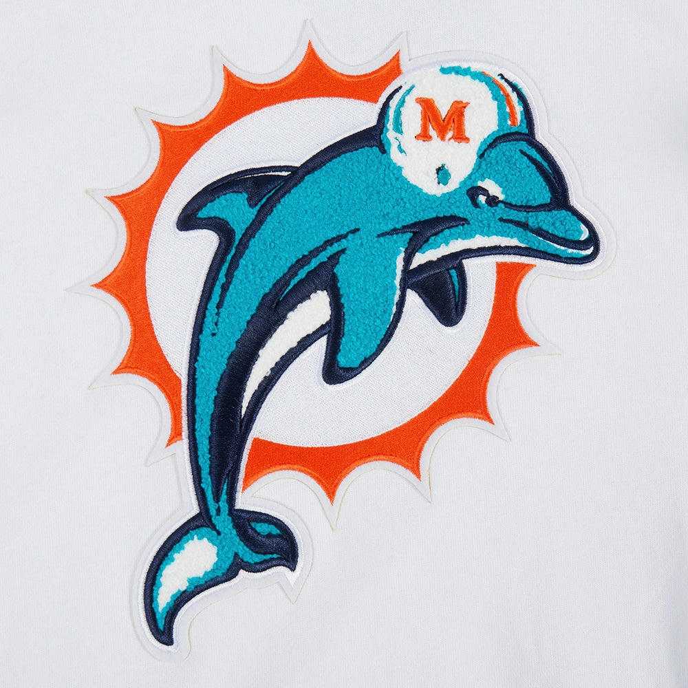 NFL MIAMI DOLPHINS RETRO CLASSIC MEN'S PULLOVER HOODIE (WHITE/BLACK)